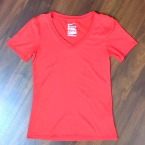 Nike Orange Dri-fit V Neck T-shirt Size XS